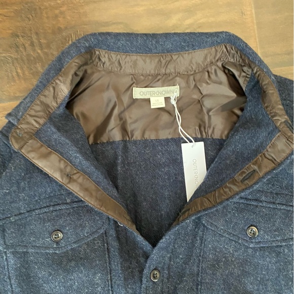 New Outerknown 100% Wool Shirt Jacket Navy Heather Men’s size variation $268 - Picture 7 of 15